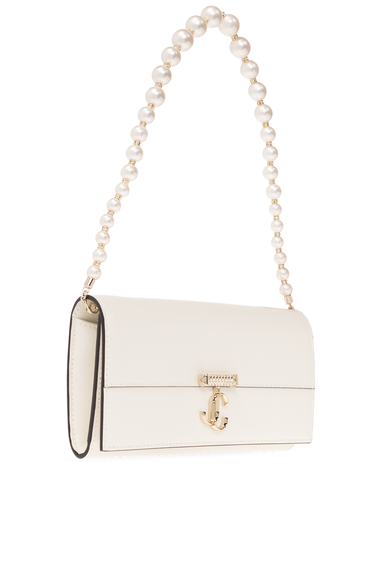Cream 'Avenue' strapped wallet Jimmy Choo
